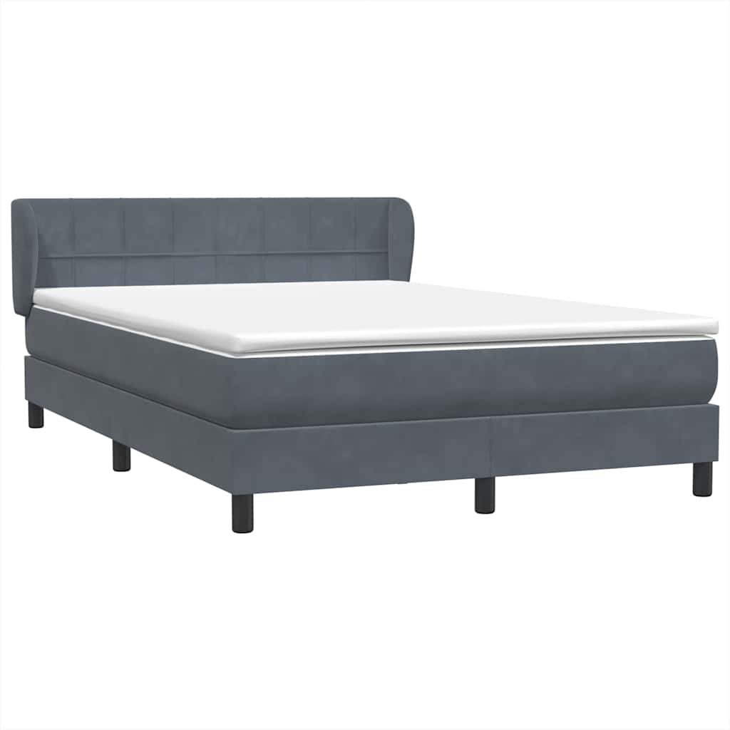 Boxspring met matras fluweel donkergrijs 160x220 cm – afbeelding 4