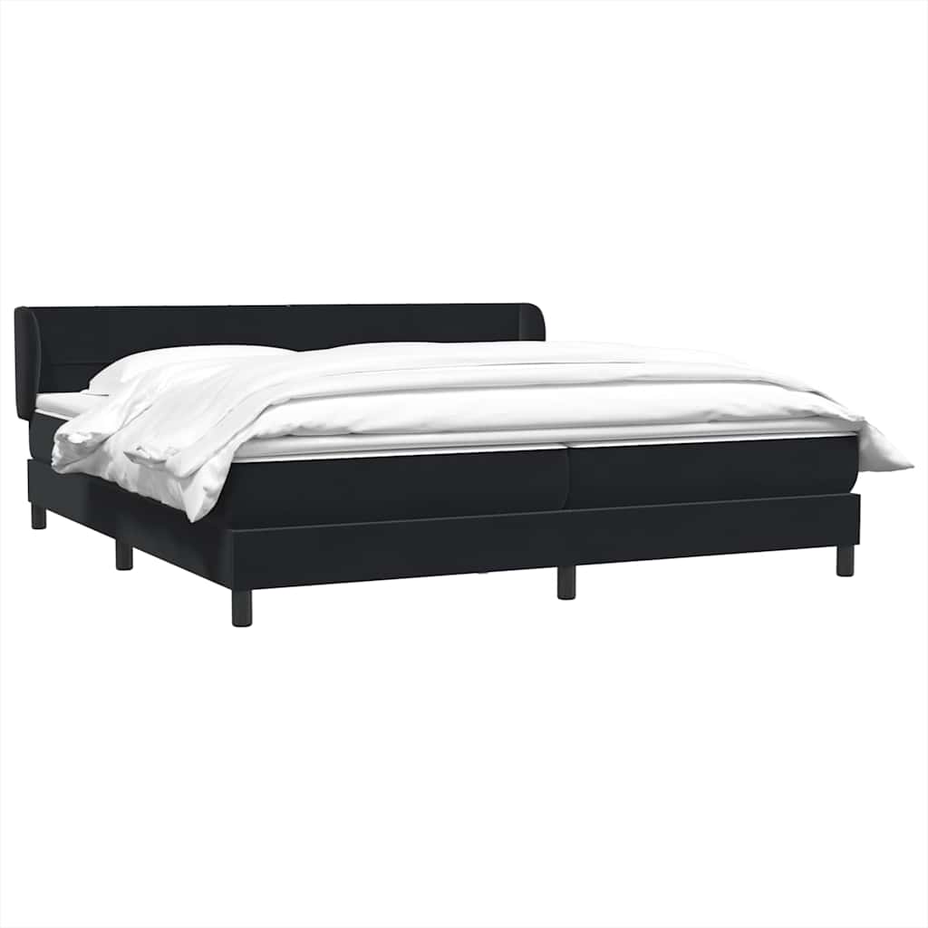 Boxspringbed met matrassen 180x220 cm fluweel zwart – afbeelding 3