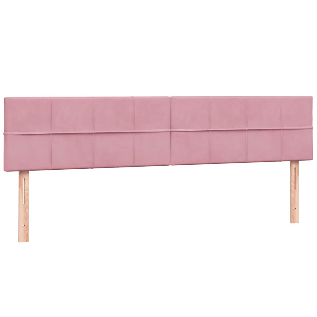 Boxspringbed met matrassen 180x220 cm fluweel roze – afbeelding 7