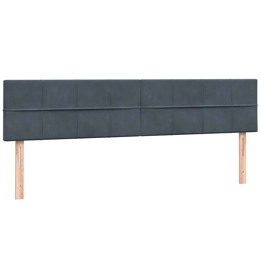 Bed boxspring met matrassen 200x220 cm fluweel donkergrijs – afbeelding 7