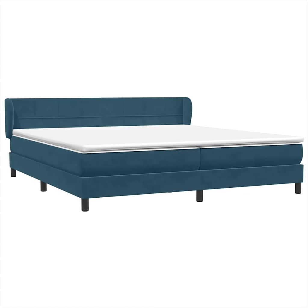 Boxspringbed met matrassen 200x220 cm fluweel donkerblauw – afbeelding 4