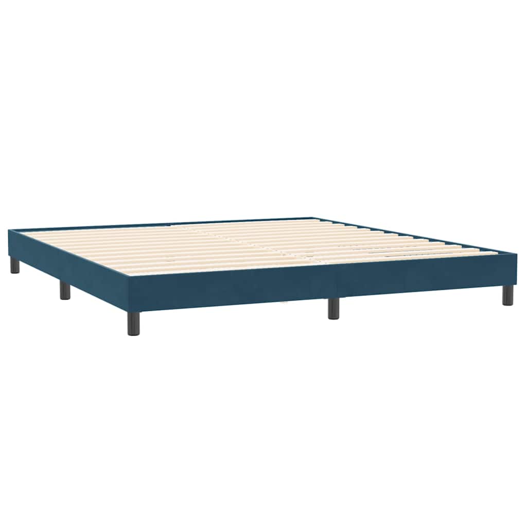 Boxspringbed met matrassen 200x220 cm fluweel donkerblauw – afbeelding 5