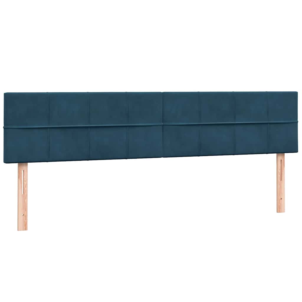 Boxspringbed met matrassen 200x220 cm fluweel donkerblauw – afbeelding 7