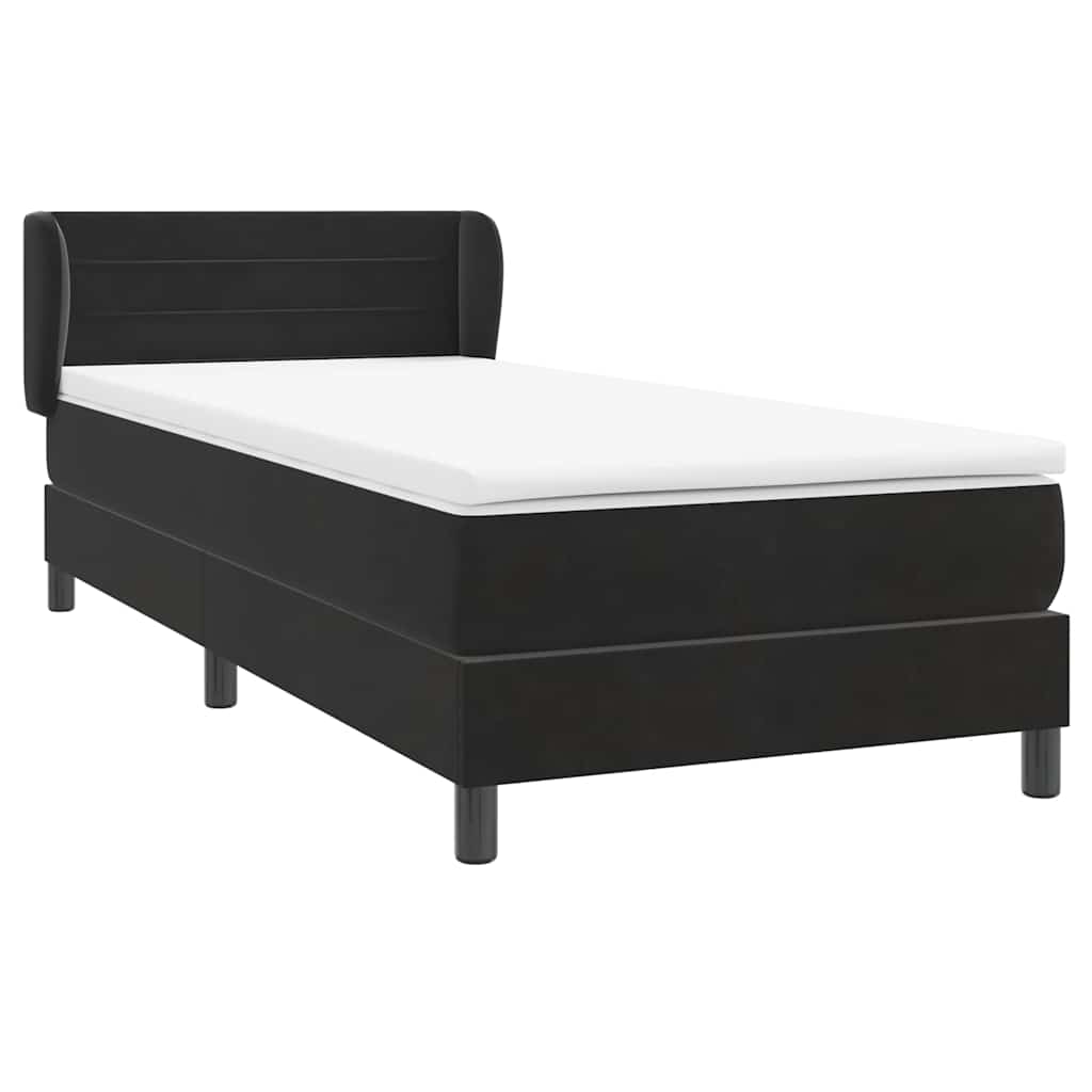 Boxspring met matras fluweel zwart 90x210 cm – afbeelding 4