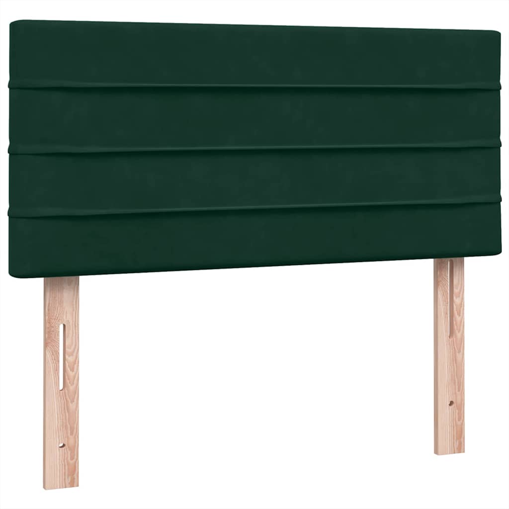 Boxspring met matras fluweel donkergroen 90x210 cm – afbeelding 8