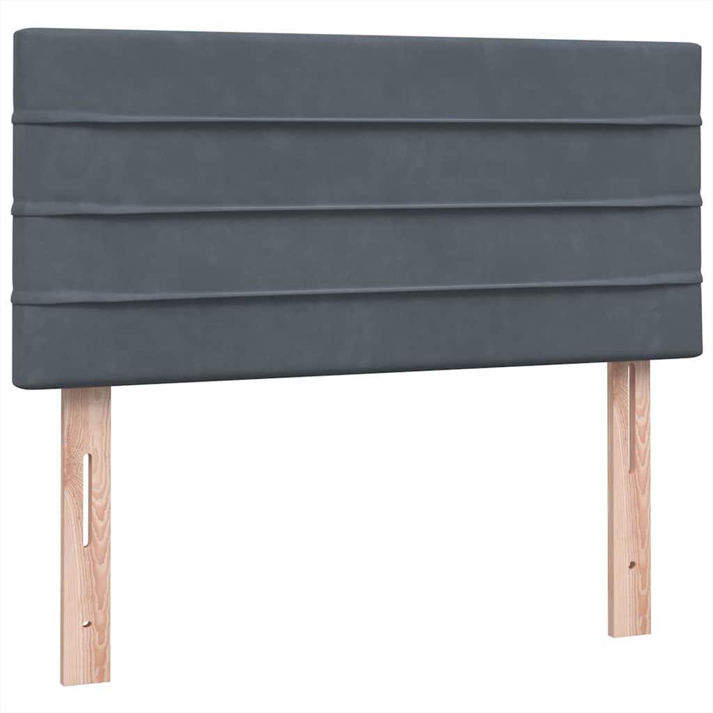 Boxspring met matras fluweel donkergrijs 100x210 cm – afbeelding 8