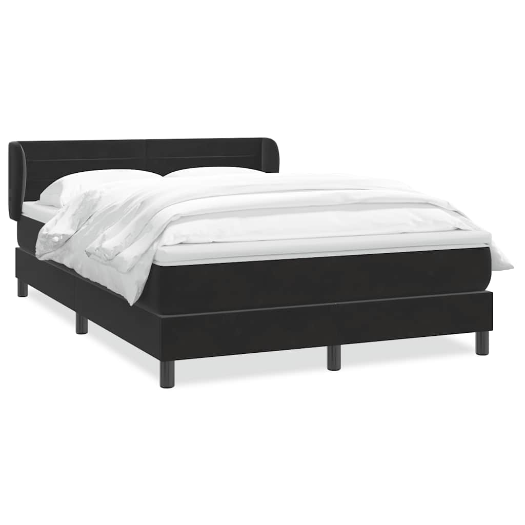 Boxspring met matras fluweel zwart 140x210 cm – afbeelding 2