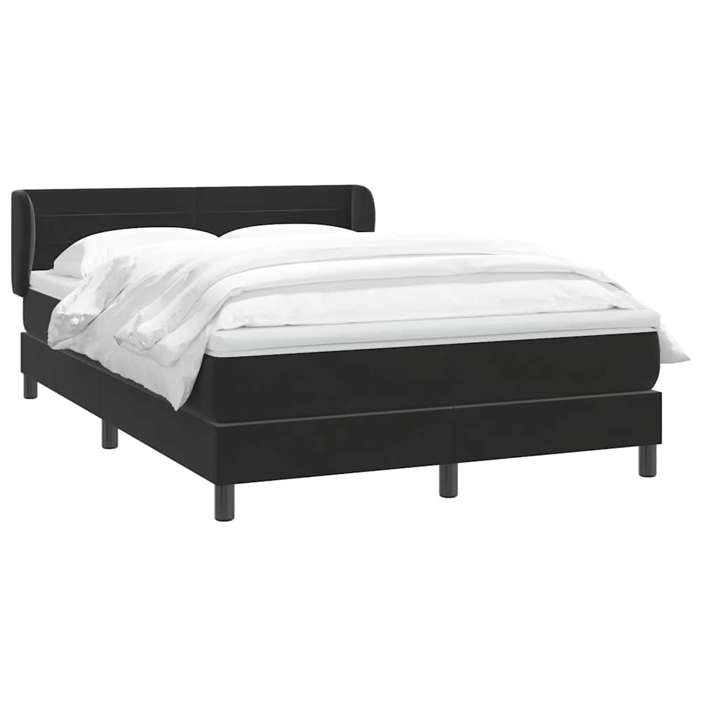 Boxspring met matras fluweel zwart 140x210 cm – afbeelding 3