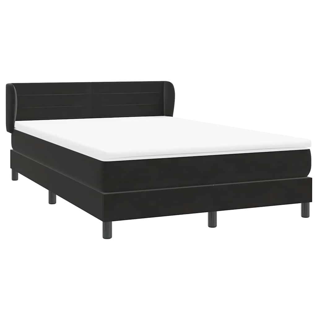 Boxspring met matras fluweel zwart 140x210 cm – afbeelding 4