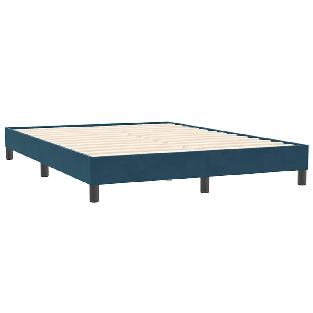 Boxspring met matras fluweel donkerblauw 160x210 cm – afbeelding 5