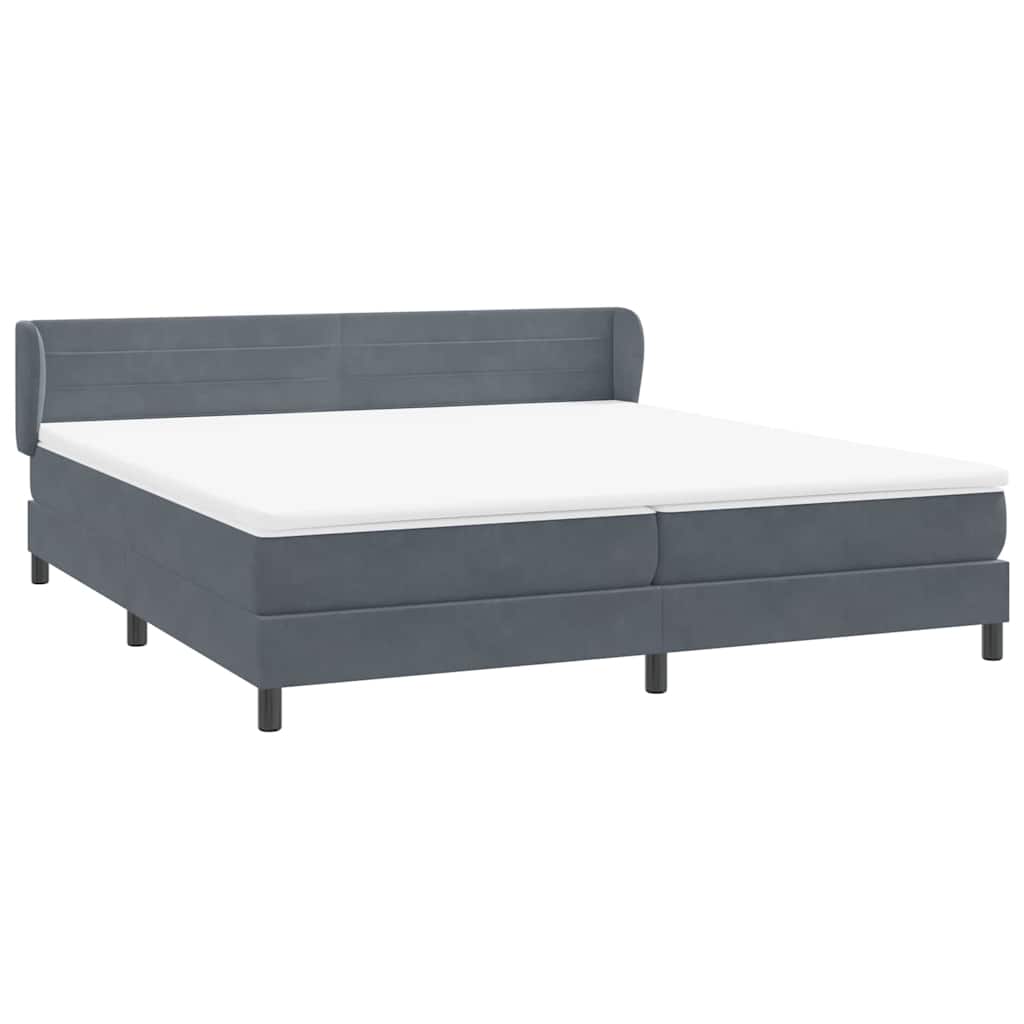 Boxspring met matrassen fluweel donkergrijs 180x210 cm – afbeelding 4