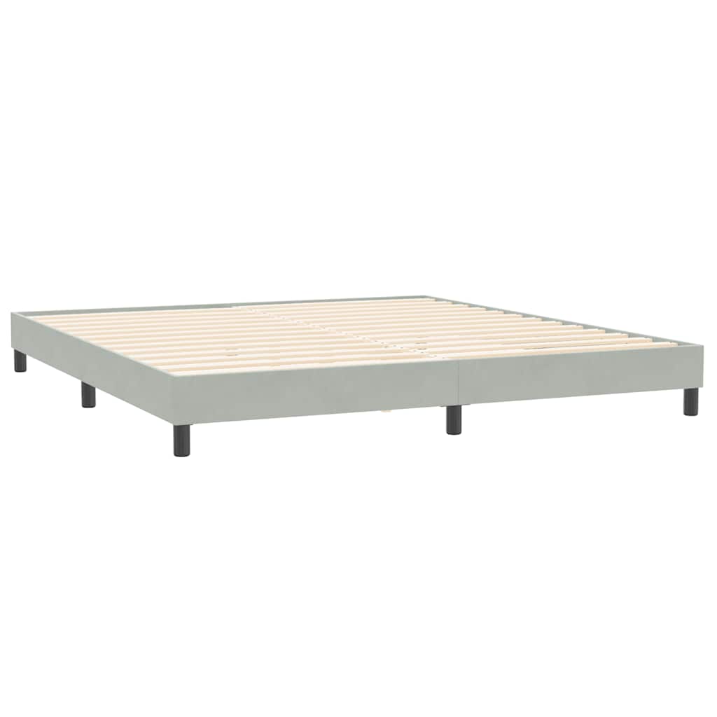 Boxspring met matrassen fluweel lichtgrijs 200x210 cm – afbeelding 5