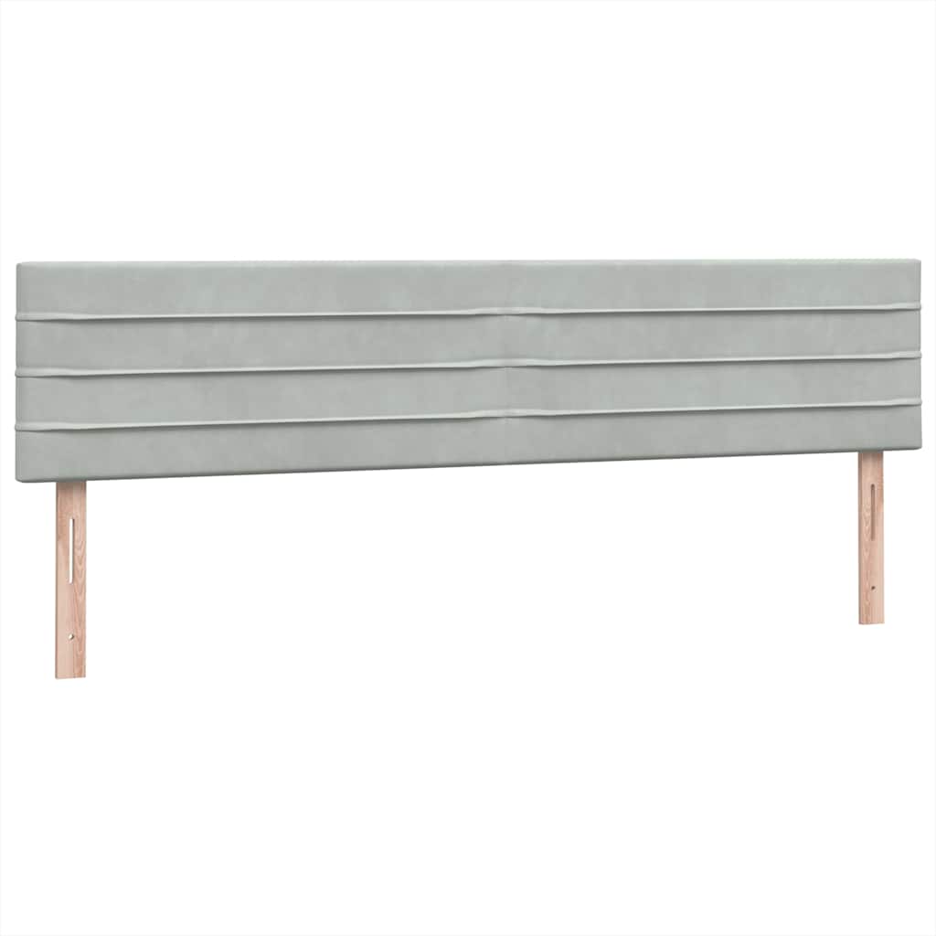 Boxspring met matrassen fluweel lichtgrijs 200x210 cm – afbeelding 8