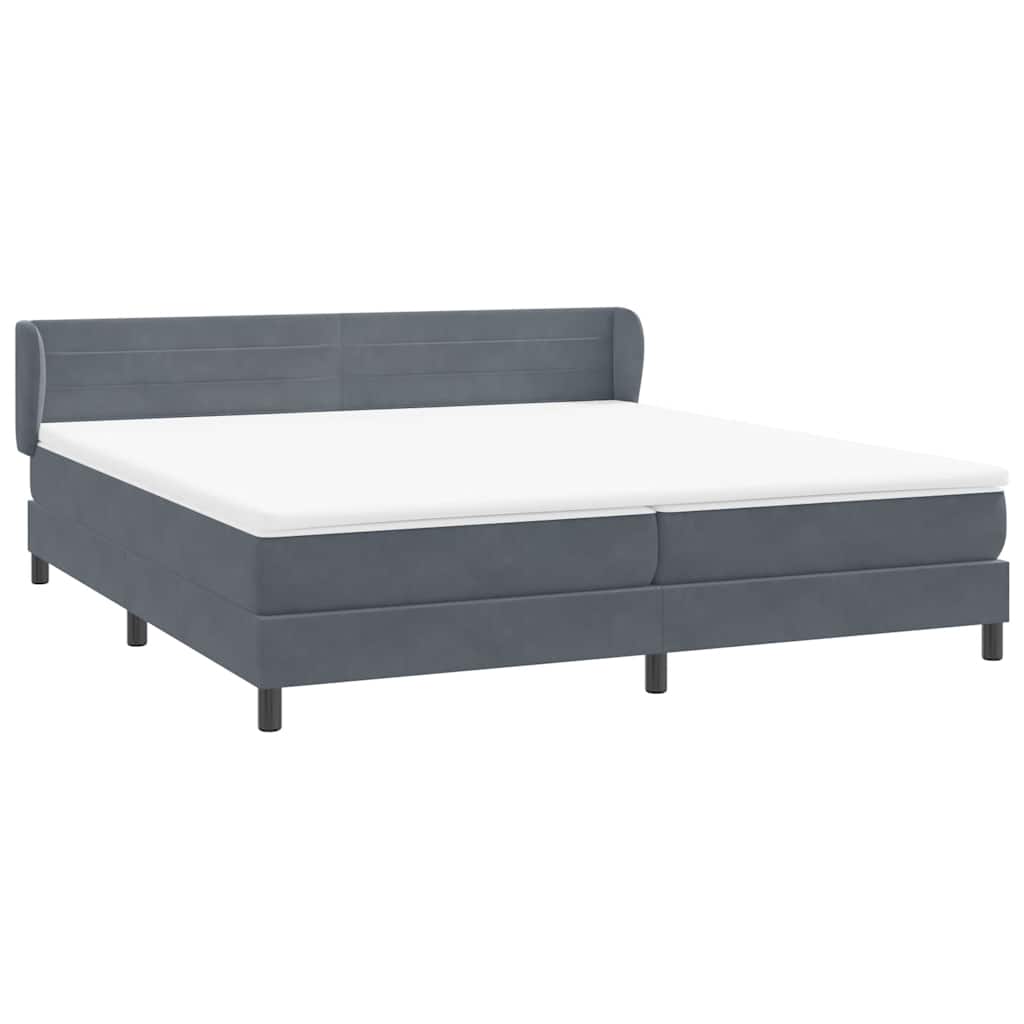 Boxspring met matrassen fluweel donkergrijs 200x210 cm – afbeelding 4