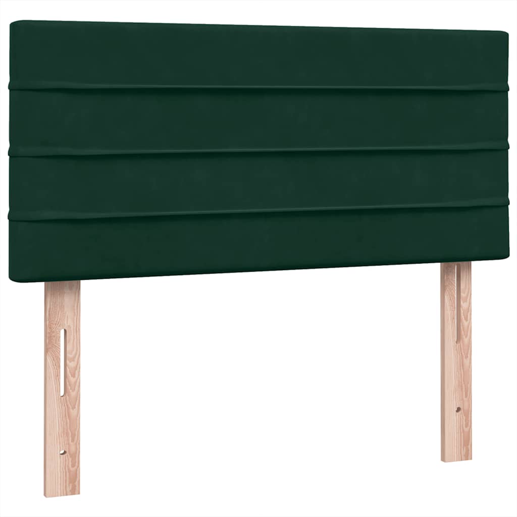 Boxspring met matras fluweel donkergroen 80x220 cm – afbeelding 8