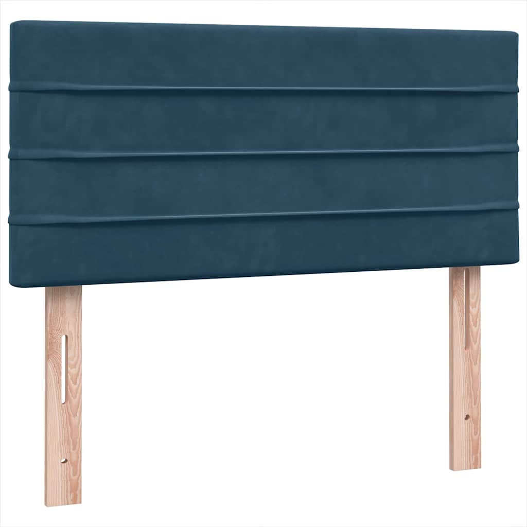 Boxspring met matras fluweel donkerblauw 80x220 cm – afbeelding 8