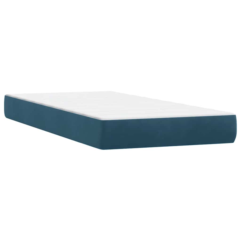 Boxspring met matras fluweel donkerblauw 90x220 cm – afbeelding 6