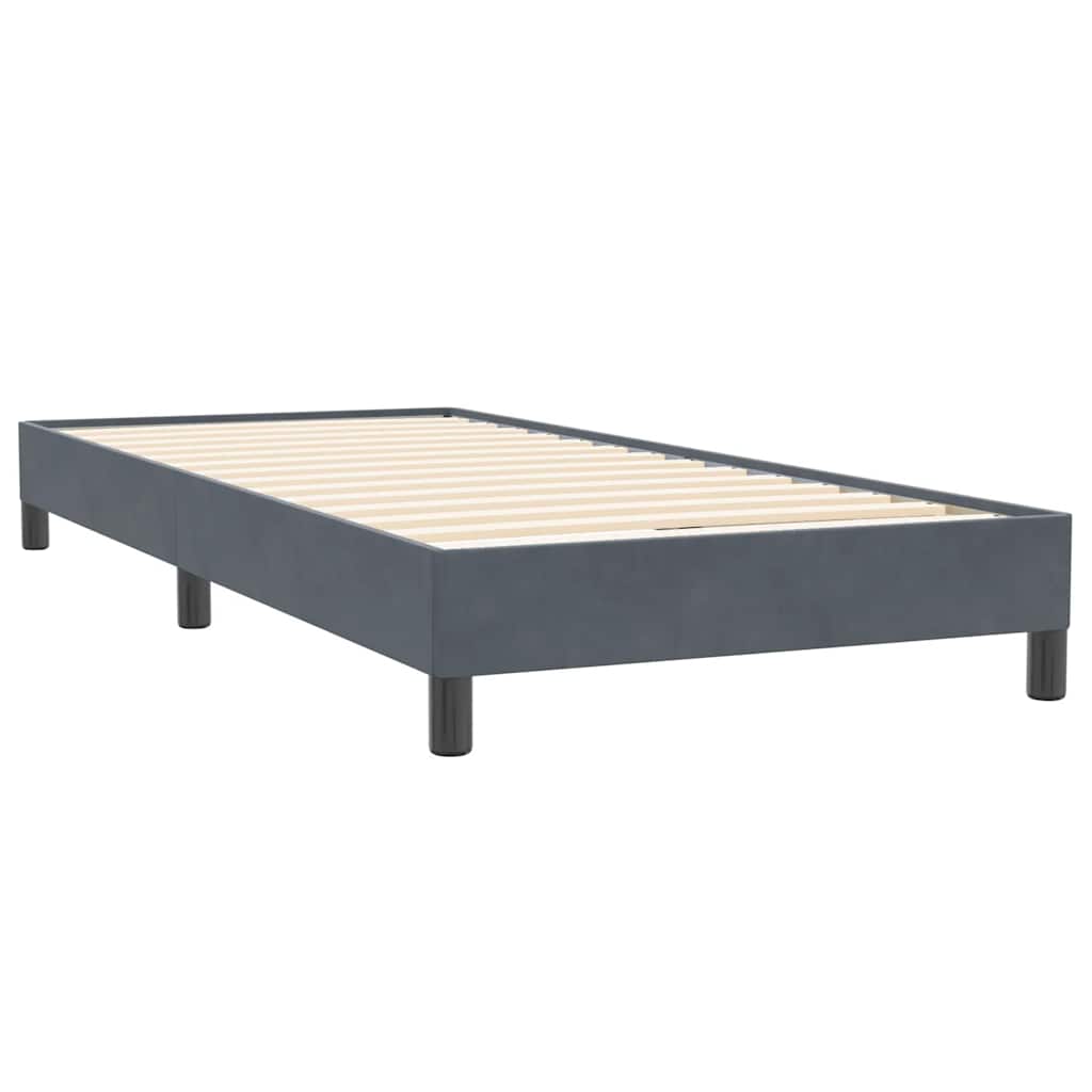 Boxspring met matras fluweel donkergrijs 100x220 cm – afbeelding 5