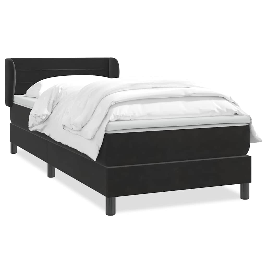 Boxspring met matras fluweel zwart 100x220 cm – afbeelding 2