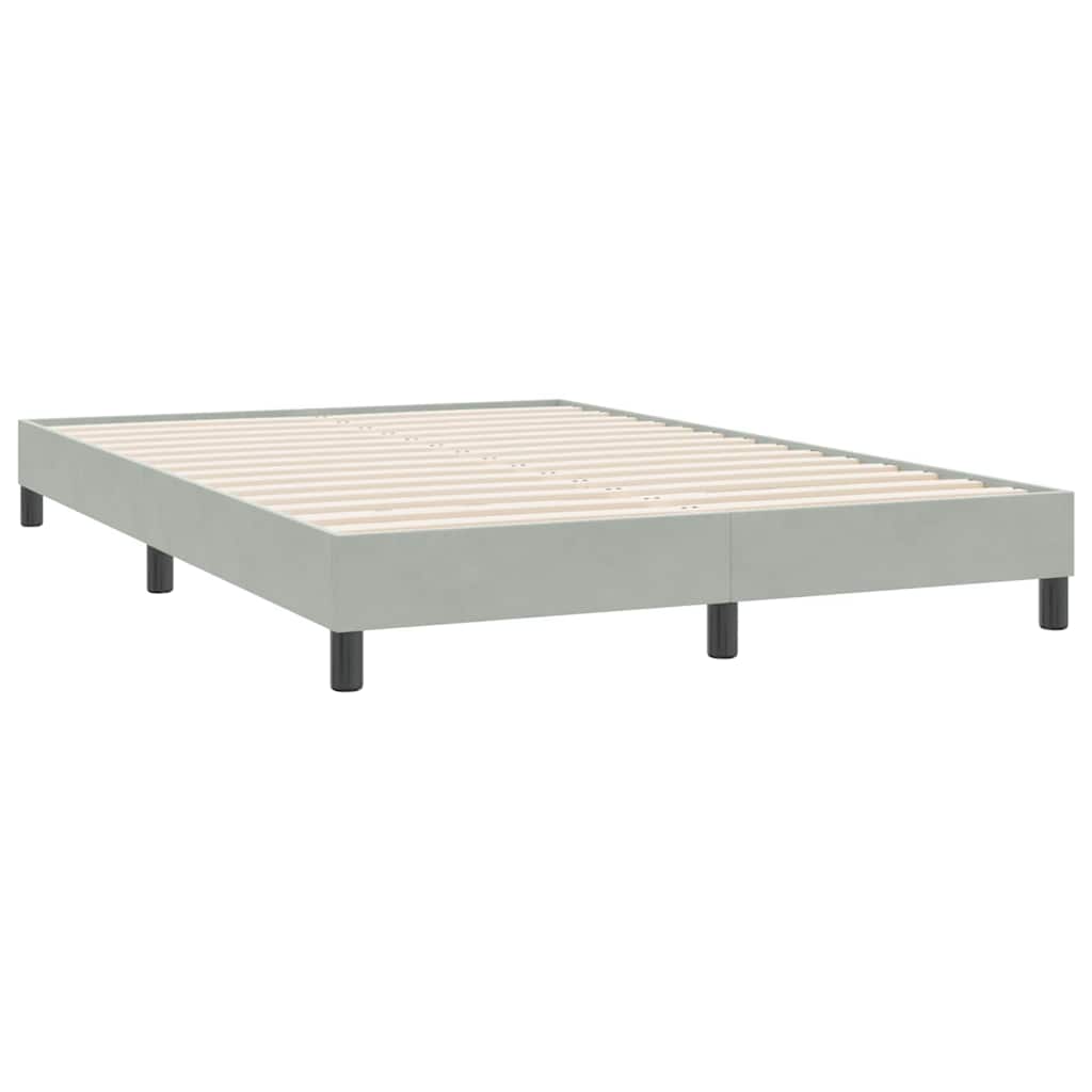 Boxspring met matras fluweel lichtgrijs 140x220 cm – afbeelding 5