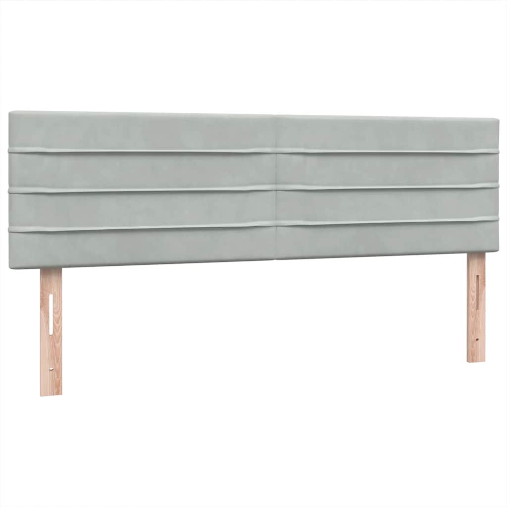 Boxspring met matras fluweel lichtgrijs 140x220 cm – afbeelding 8