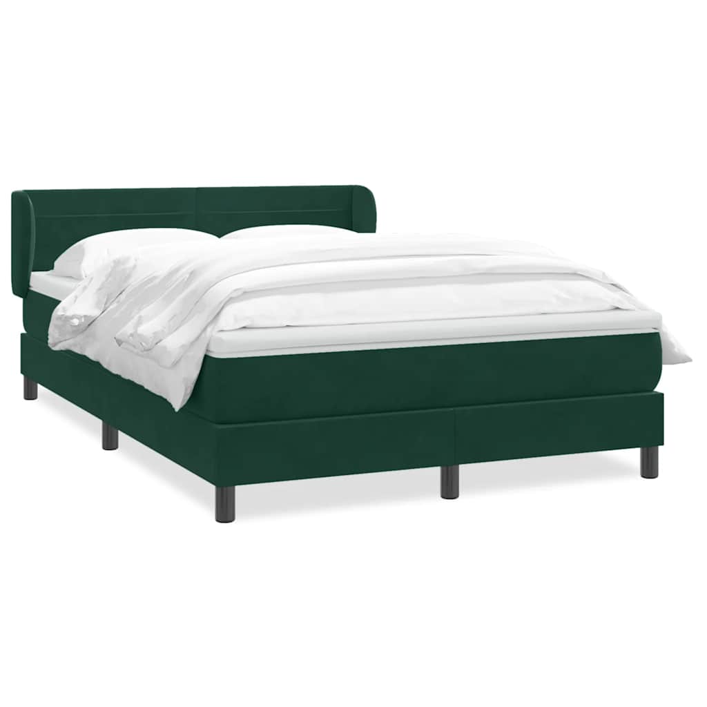 Boxspring met matras fluweel donkergroen 160x220 cm – afbeelding 2