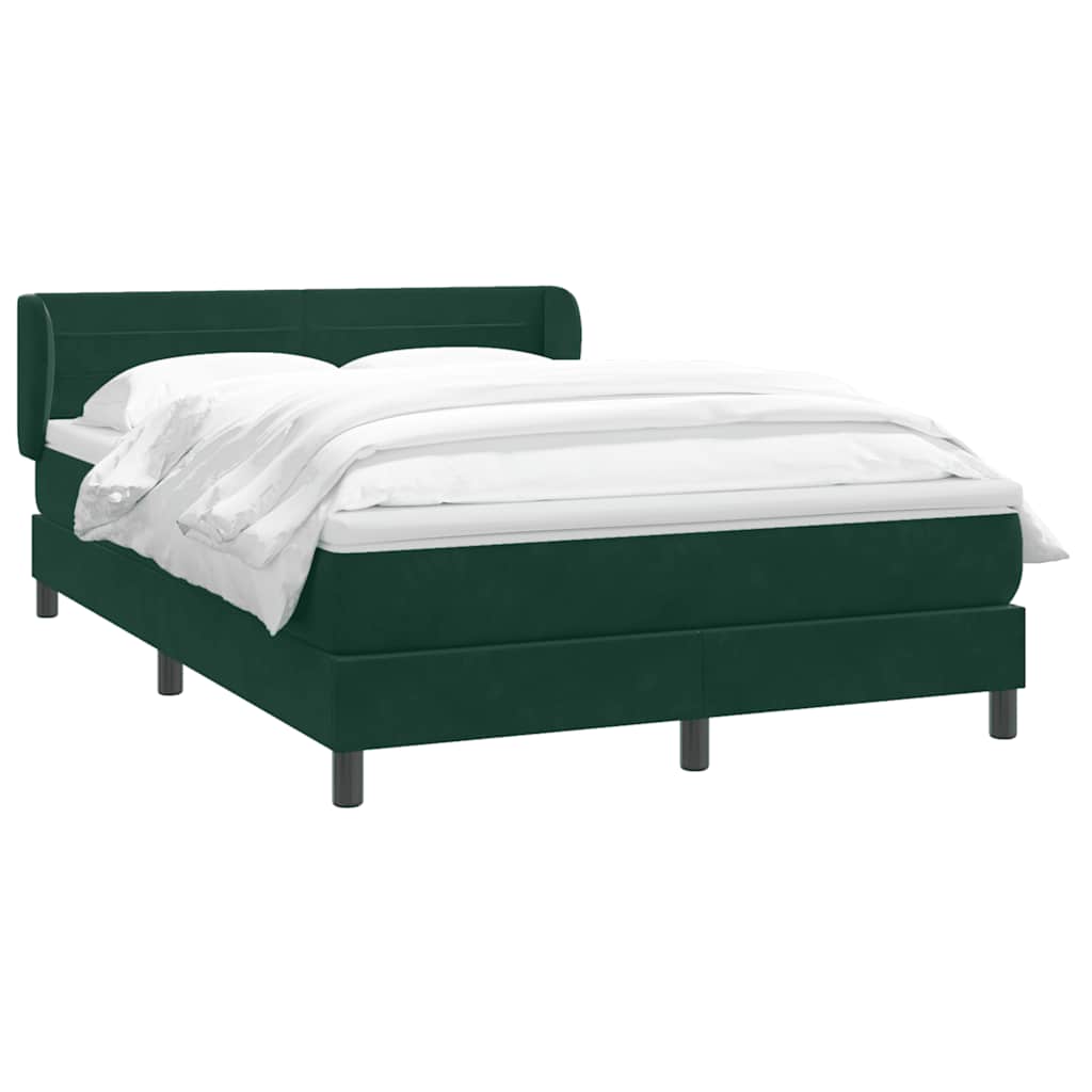 Boxspring met matras fluweel donkergroen 160x220 cm – afbeelding 3