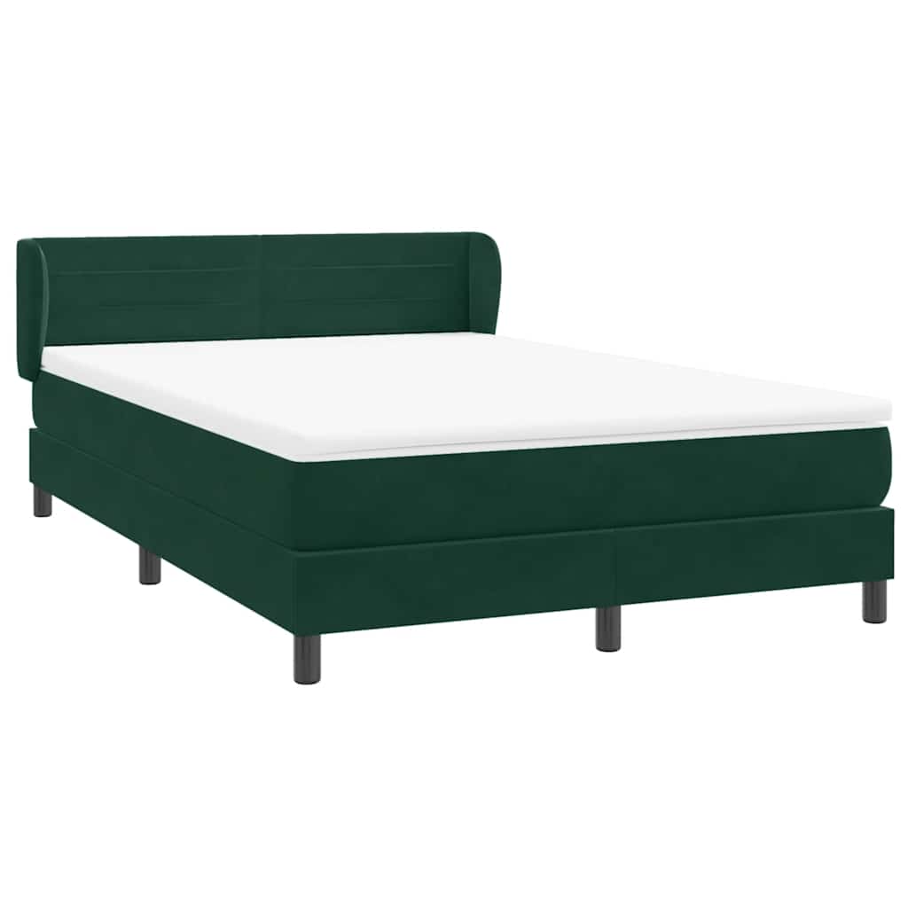 Boxspring met matras fluweel donkergroen 160x220 cm – afbeelding 4