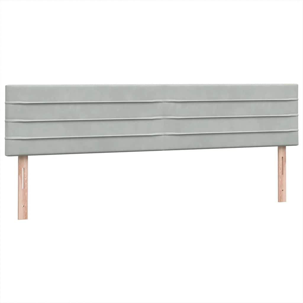 Boxspringbed met matrassen 180x220 cm fluweel lichtgrijs – afbeelding 8