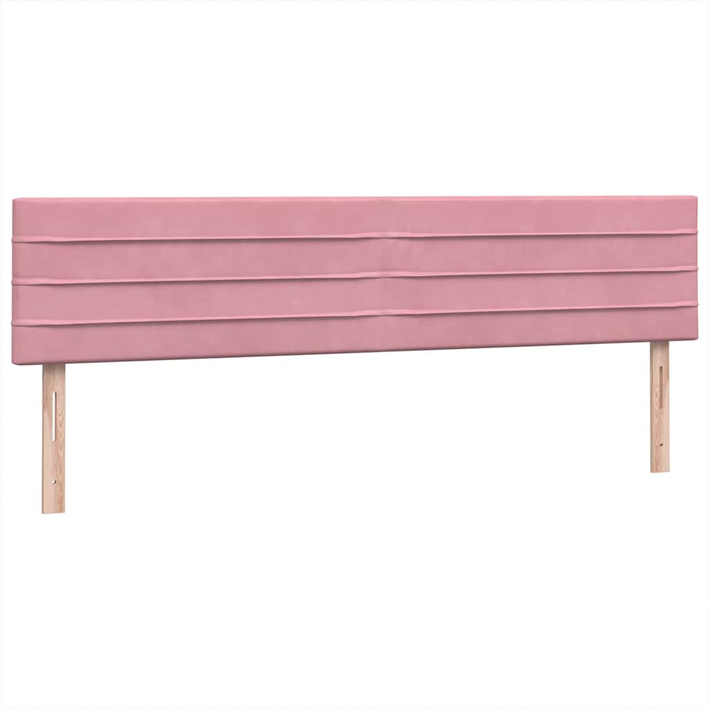 Boxspringbed met matrassen 180x220 cm fluweel roze – afbeelding 8