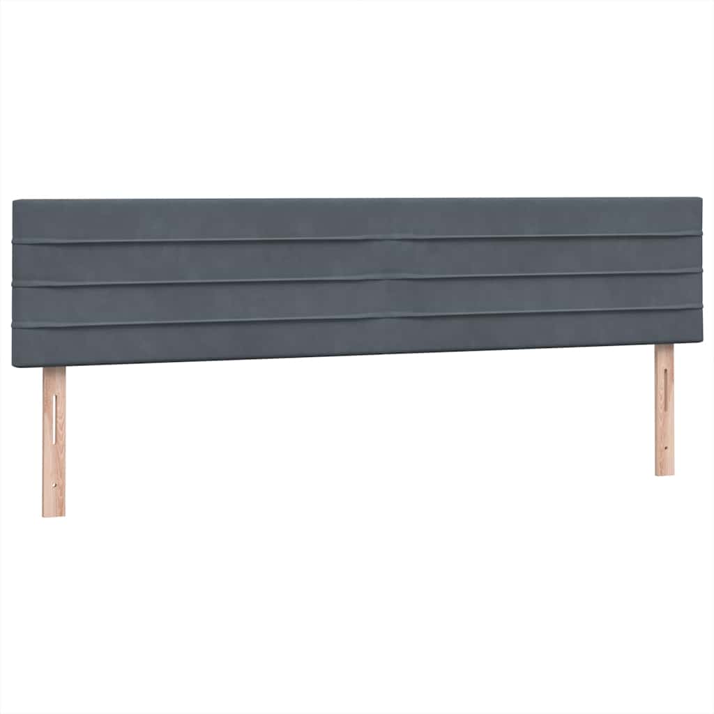 Bed boxspring met matrassen 200x220 cm fluweel donkergrijs – afbeelding 8