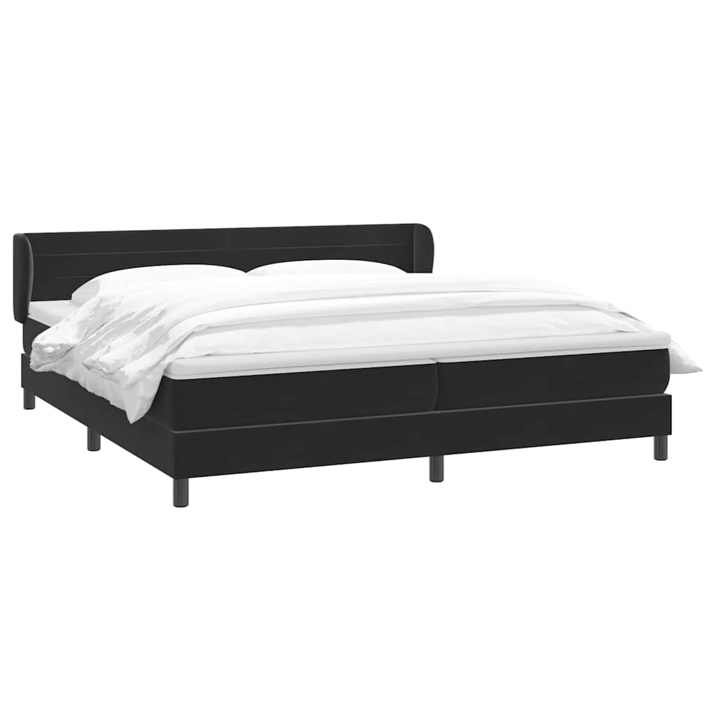 Boxspringbed met matrassen 200x220 cm fluweel zwart – afbeelding 3