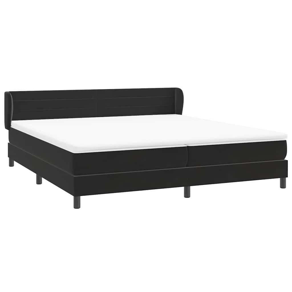 Boxspringbed met matrassen 200x220 cm fluweel zwart – afbeelding 4