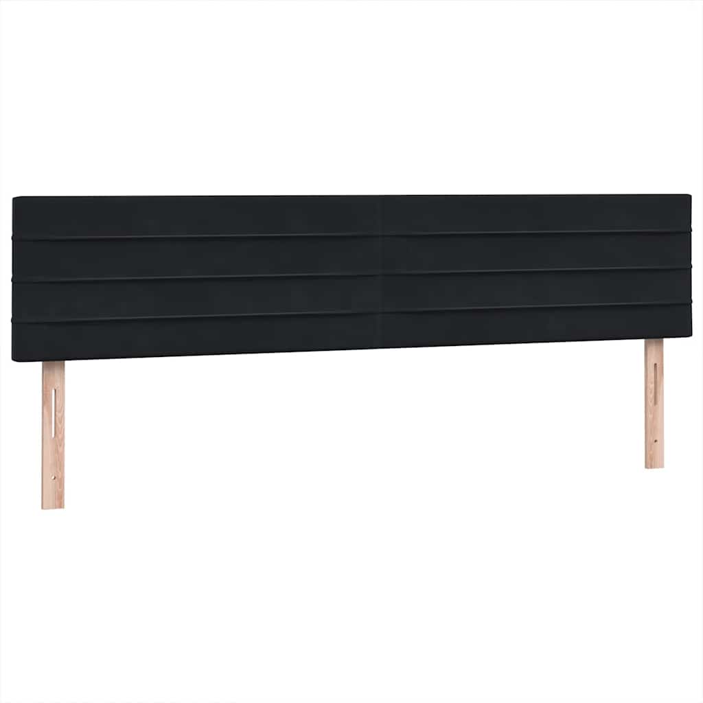 Boxspringbed met matrassen 200x220 cm fluweel zwart – afbeelding 8