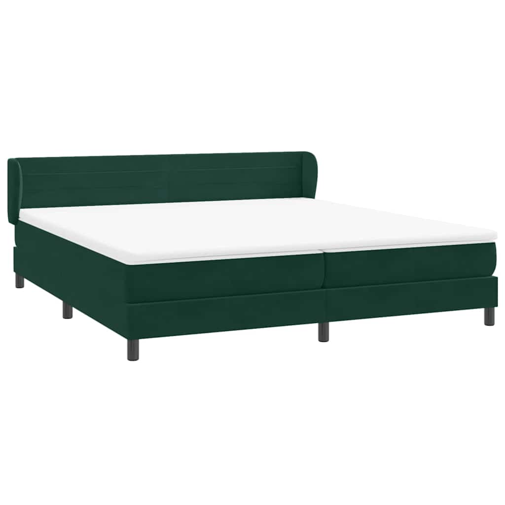 Boxspringbed met matrassen 200x220 cm fluweel donkergroen – afbeelding 4
