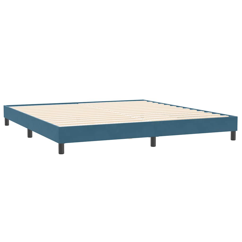 Boxspringbed met matrassen 200x220 cm fluweel donkerblauw – afbeelding 5