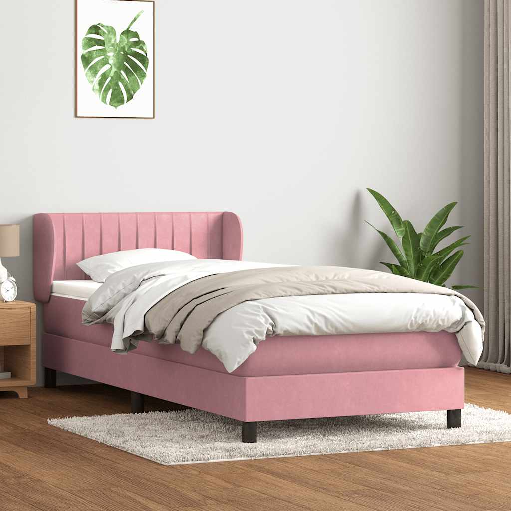 Boxspring met matras fluweel roze 80x210 cm – afbeelding 1
