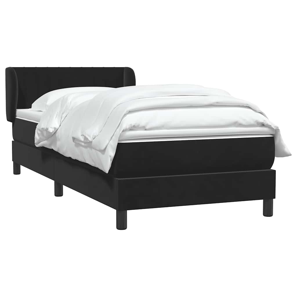 Boxspring met matras fluweel zwart 90x210 cm – afbeelding 3