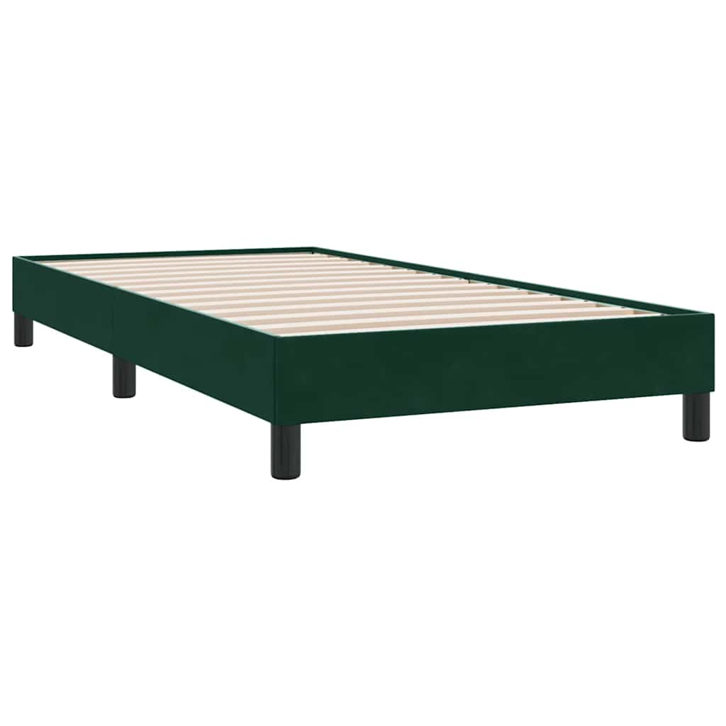 Boxspring met matras fluweel donkergroen 90x210 cm – afbeelding 5