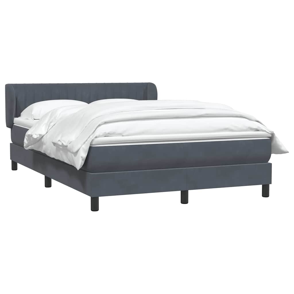 Boxspring met matras fluweel donkergrijs 140x210 cm – afbeelding 3