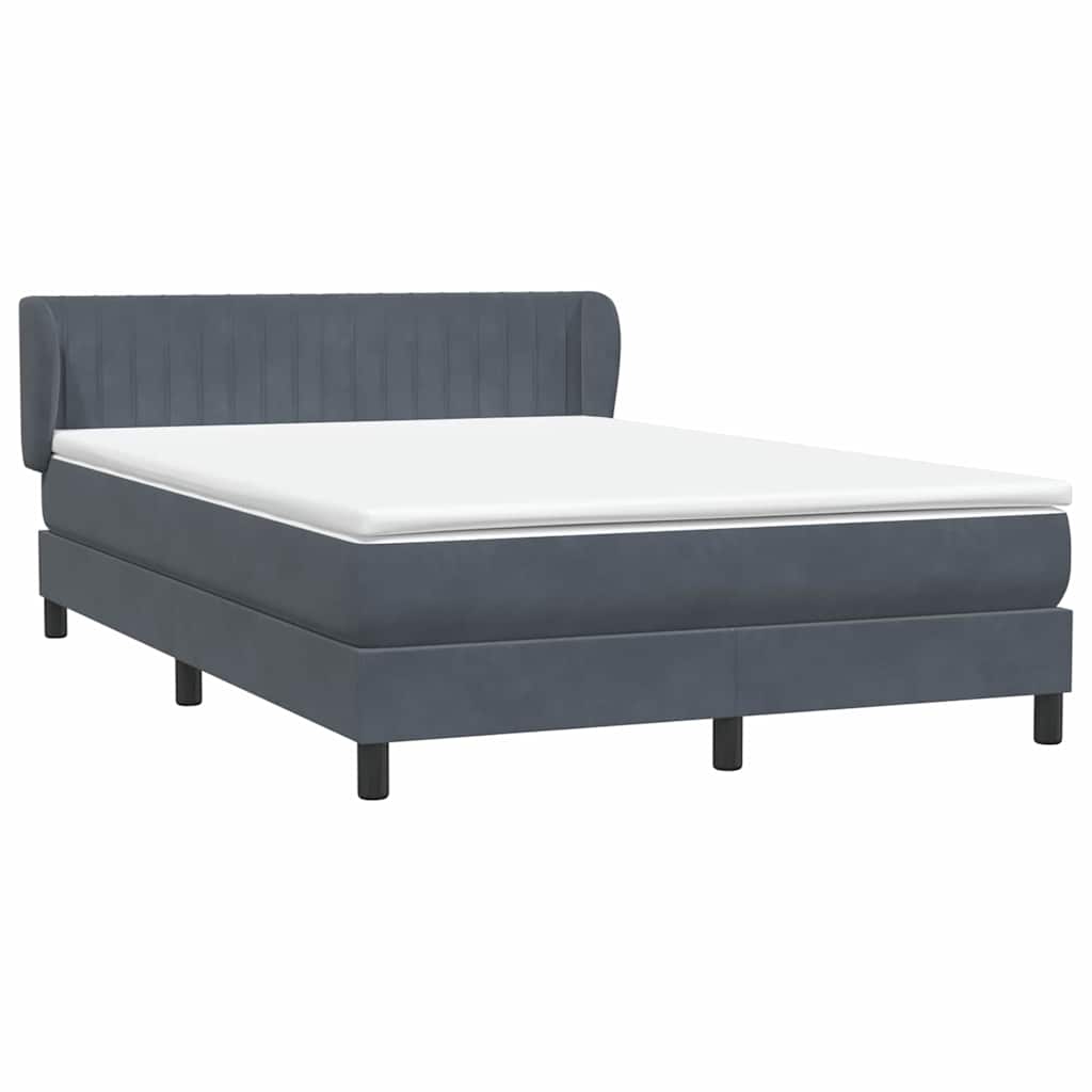 Boxspring met matras fluweel donkergrijs 140x210 cm – afbeelding 4