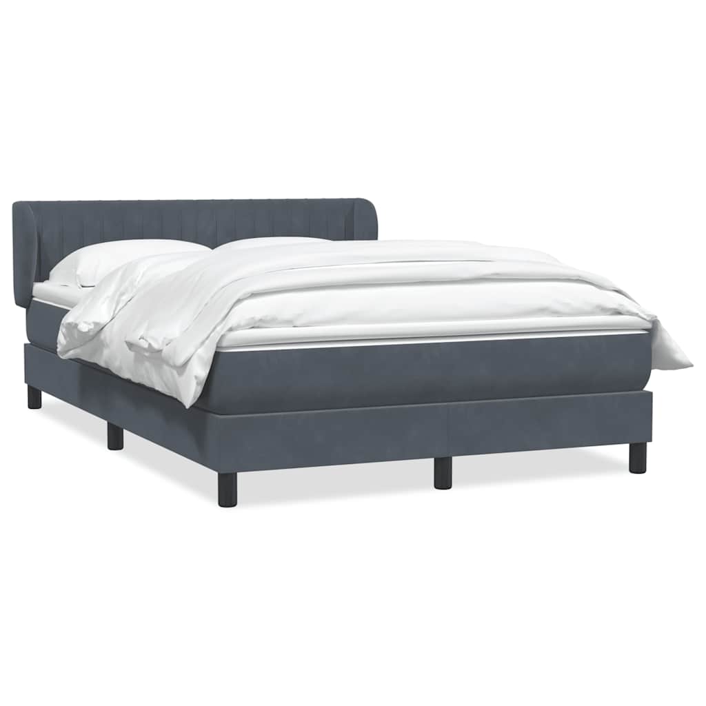 Boxspring met matras fluweel donkergrijs 160x210 cm – afbeelding 2