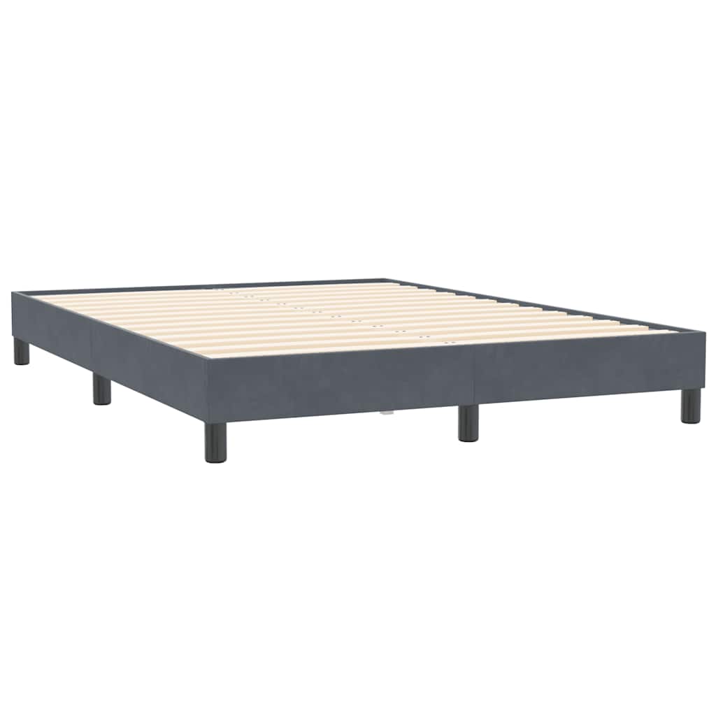 Boxspring met matras fluweel donkergrijs 160x210 cm – afbeelding 5