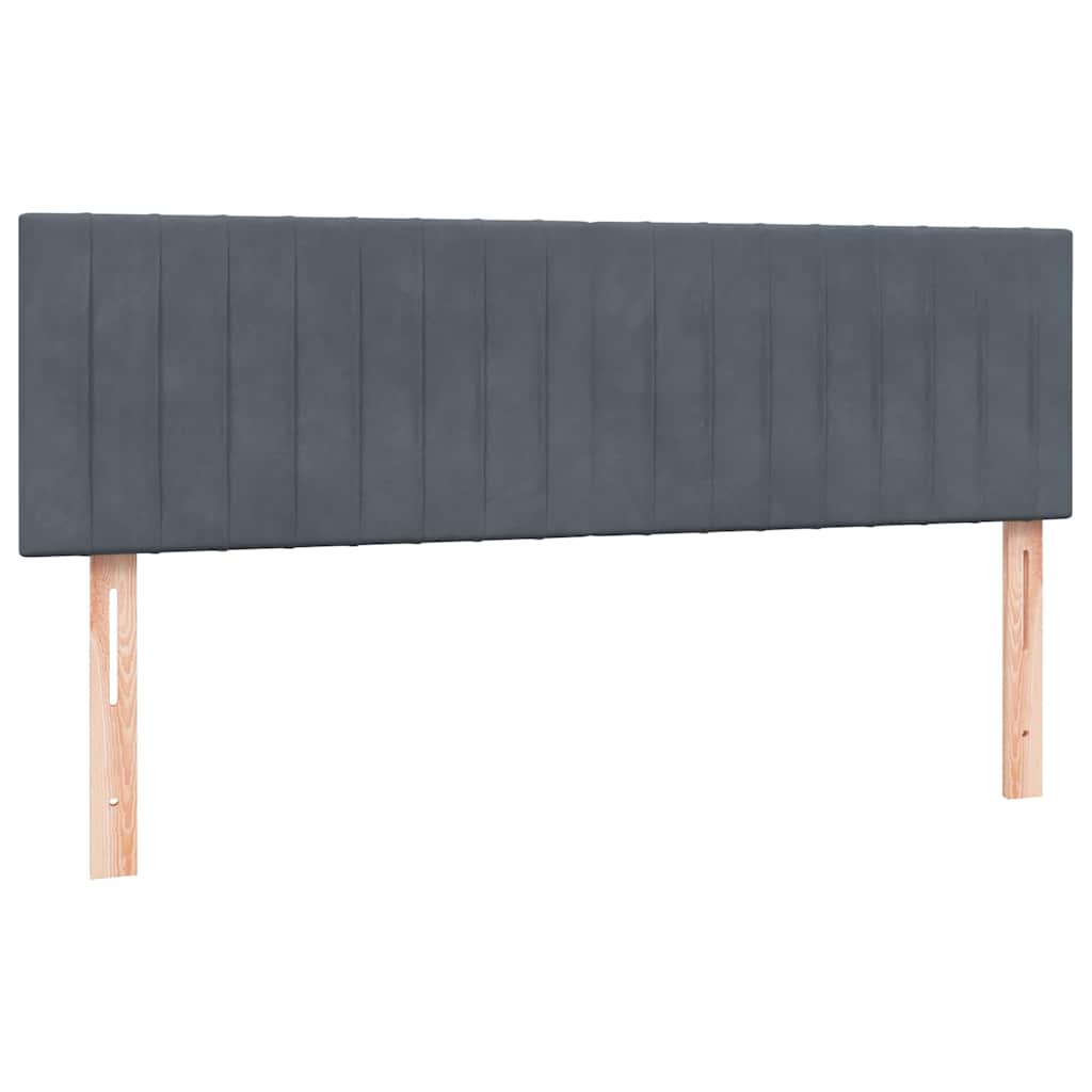 Boxspring met matras fluweel donkergrijs 160x210 cm – afbeelding 7