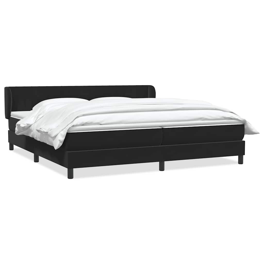 Boxspring met matrassen fluweel zwart 180x210 cm – afbeelding 2