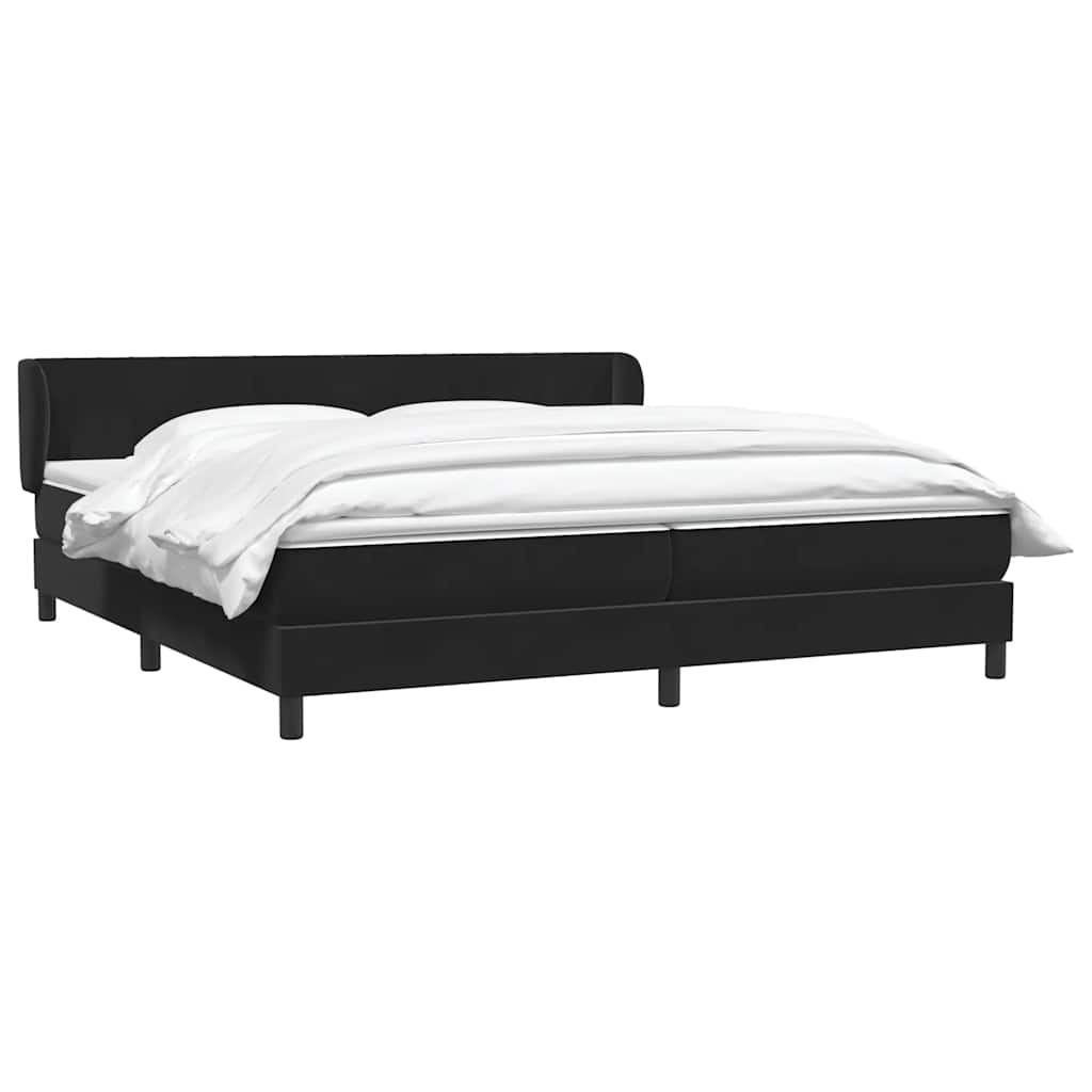 Boxspring met matrassen fluweel zwart 180x210 cm – afbeelding 3