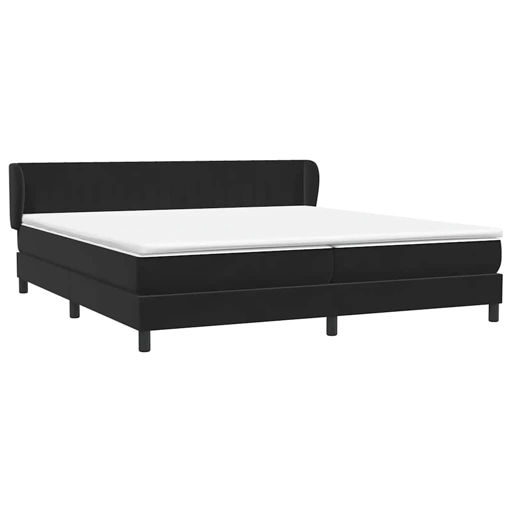 Boxspring met matrassen fluweel zwart 180x210 cm – afbeelding 4
