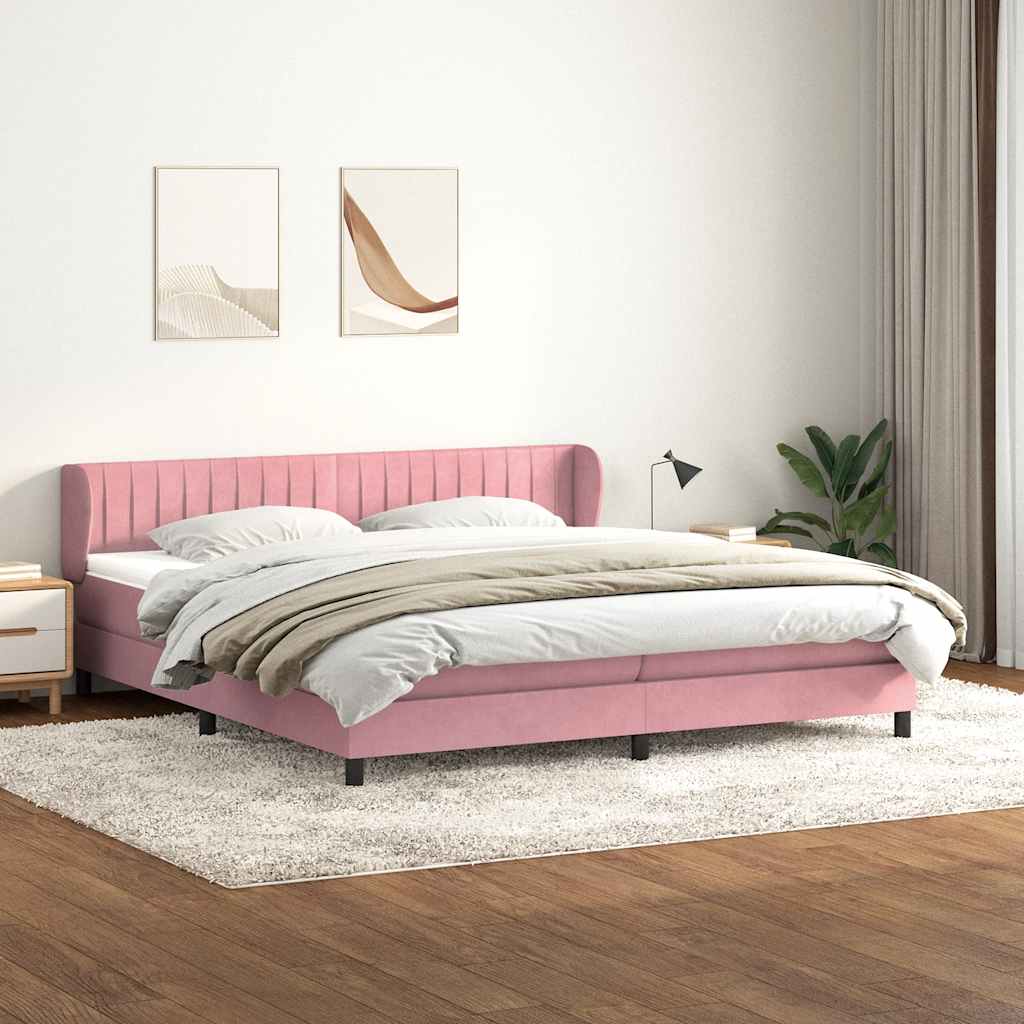 Boxspring met matrassen fluweel roze 180x210 cm – afbeelding 1