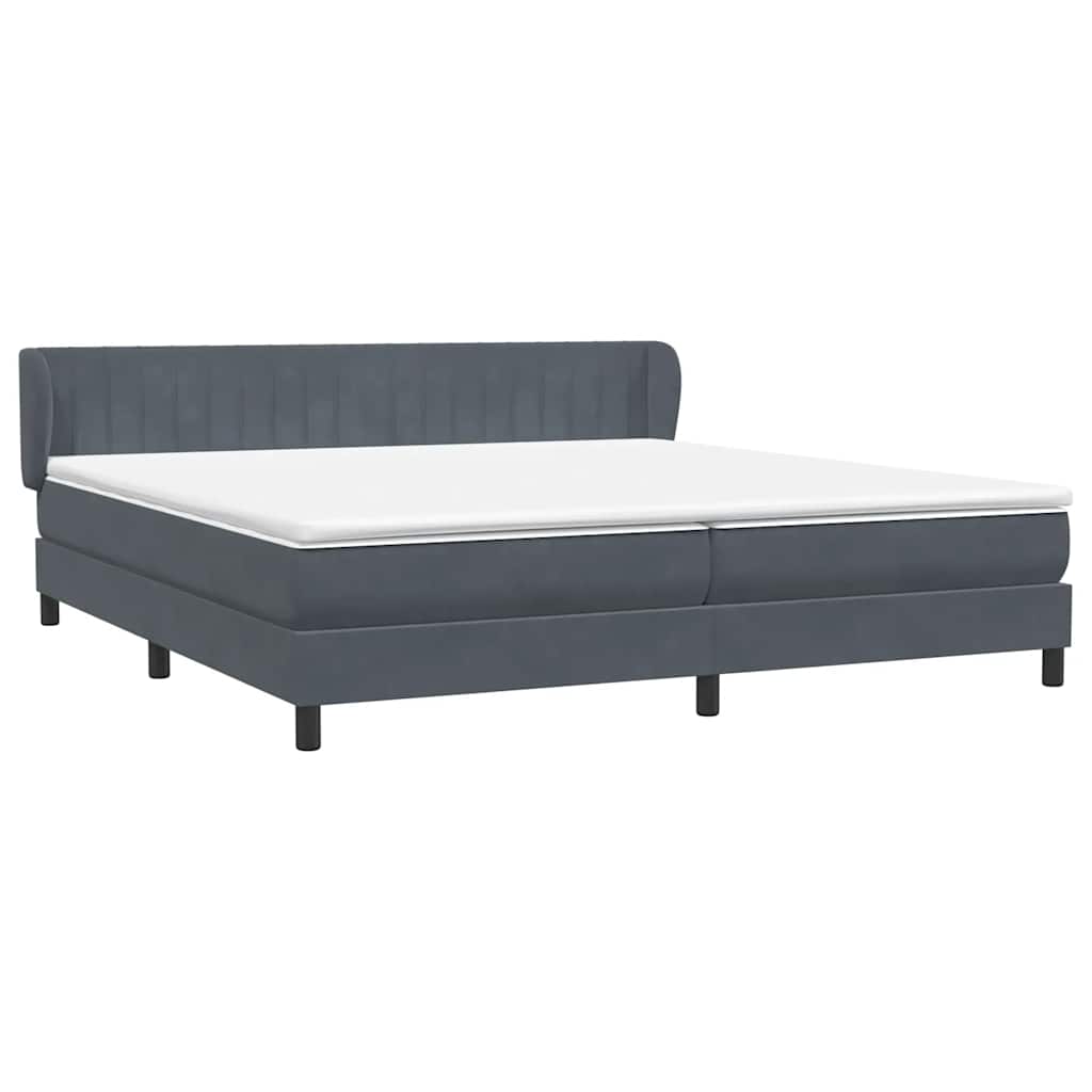 Boxspring met matrassen fluweel donkergrijs 200x210 cm – afbeelding 4