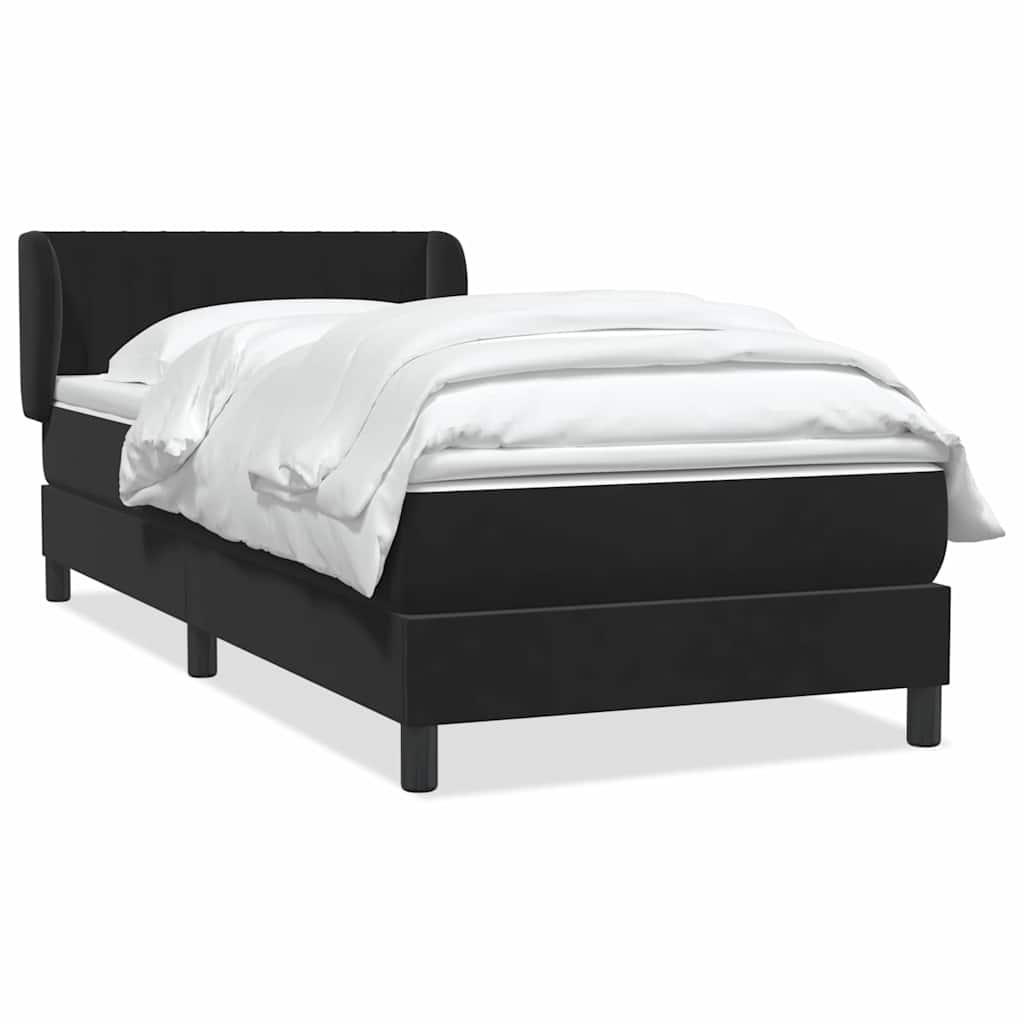 Boxspring met matras fluweel zwart 90x220 cm – afbeelding 2